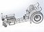 Trator de tração com motor turbo simples V12 Escala 1 a 25