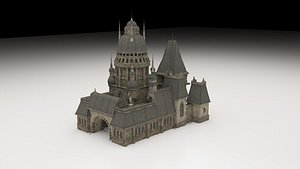 3D Dark Fantasy Gothic Castle Environment 3D Model -6