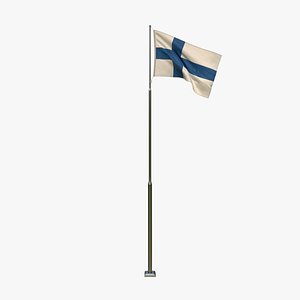 3D model Animated  Finland Flag