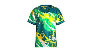Men Brazil Abstract Splash Soccer Jersey 3D model