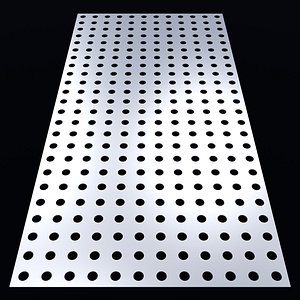 3D model Perforated panel with 16 percent opening 25O65
