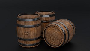 3D Wooden Barrel model