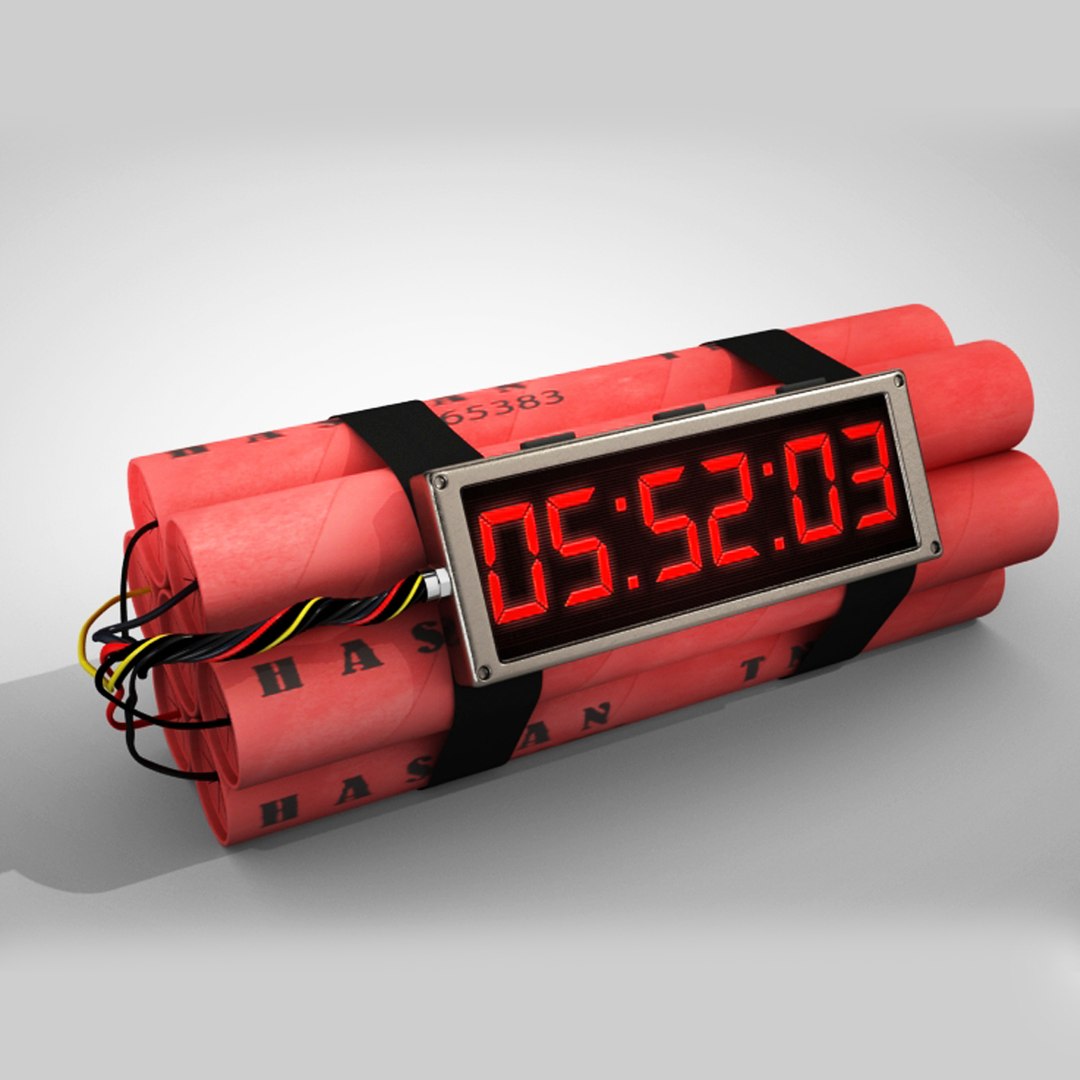 Animated Digital Countdown Timer/Clock 3D, Incl. bomb & count