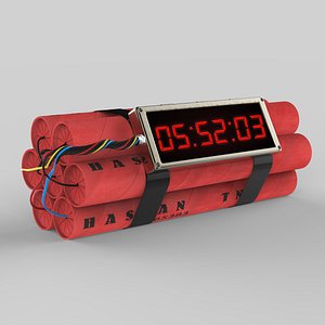 bomb timer time 3d model