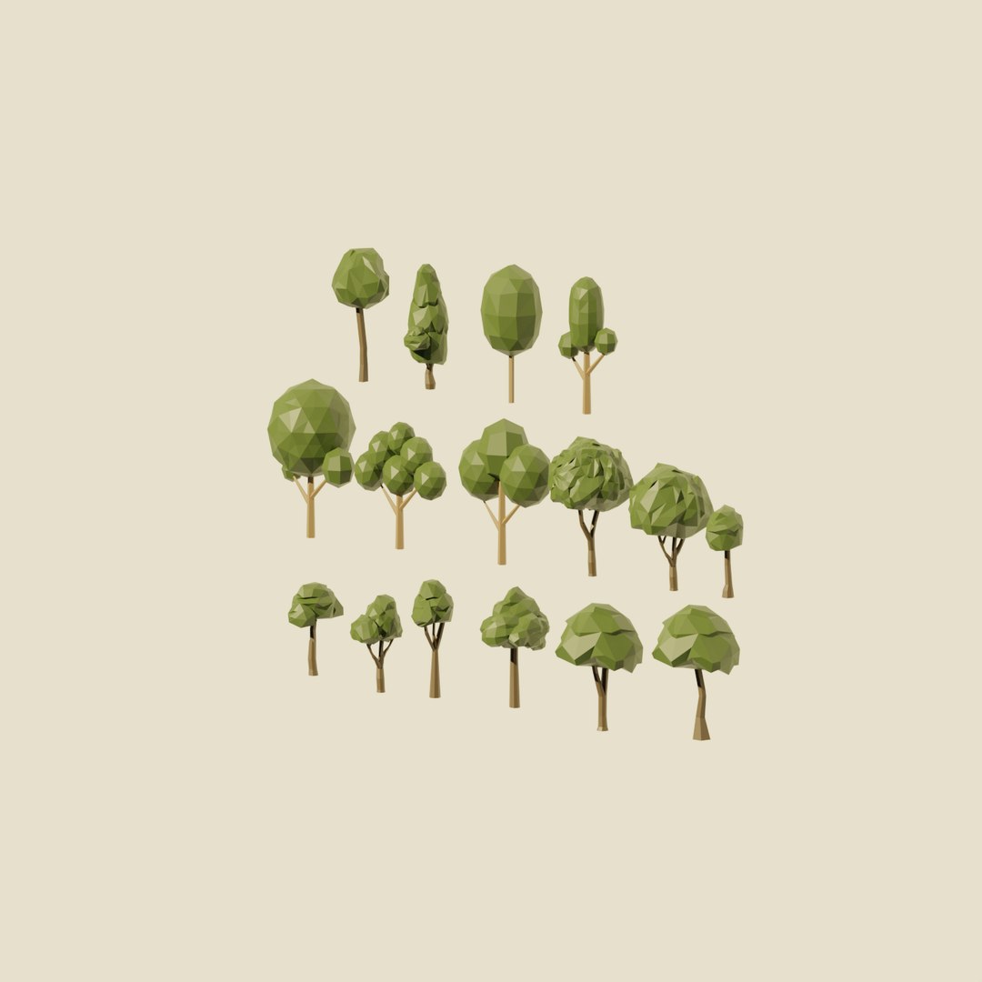 Low Poly Simple Trees Model - TurboSquid 2064865