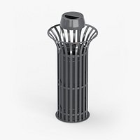 Urban Slatted Steel Street Litter Bin
