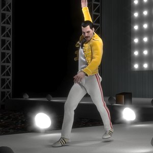 freddie mercury singer rigged character 3D model