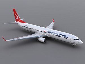aircraft turkish airlines 3d max