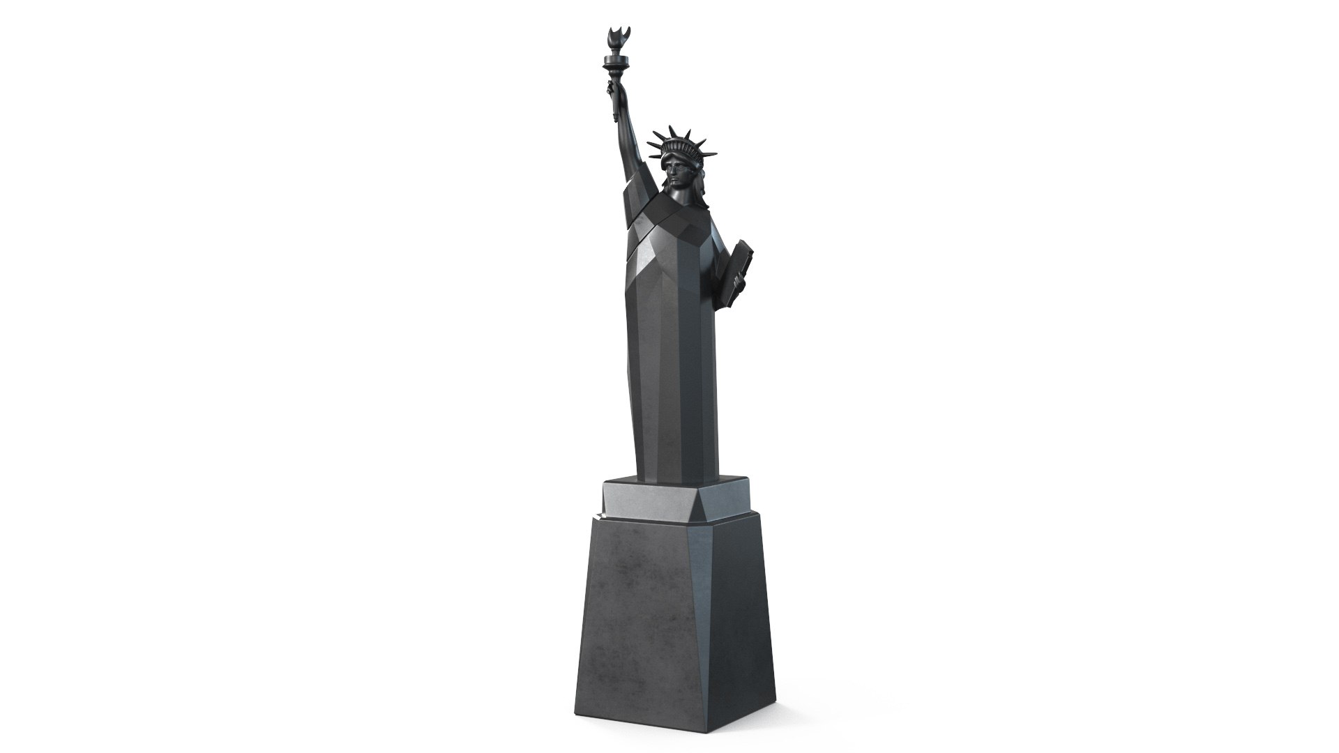 Statue of Liberty Decor Element Black 3D model preview