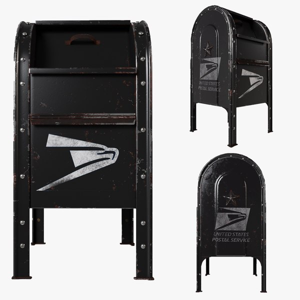 3D Black US Mailbox Express Mail TurboSquid 2006008