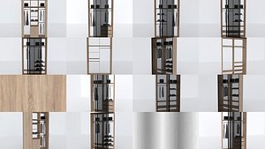 3D model Wardrobe 150 w 270 H cm Low-poly