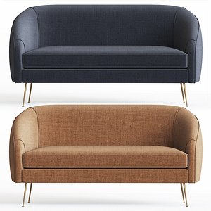 3D stella mid-century loveseat westelm