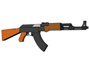 AK-47 With Stock.3ds