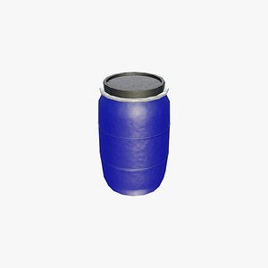 3D Plastic Open Head Drum 60L model