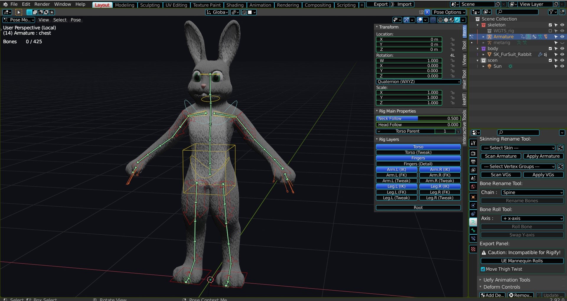 3D FurSuit Rabbit model - TurboSquid 1723831