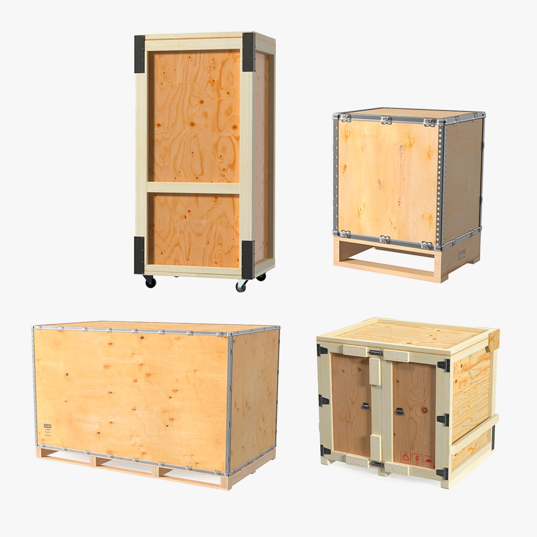 Shipment Wooden Containers Collection 2 3D model preview
