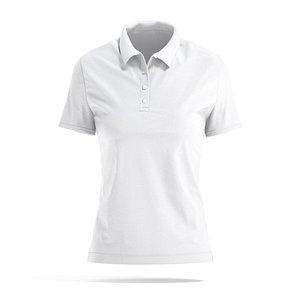 3D White Womens Polo Shirt - sport female tshirt with collar