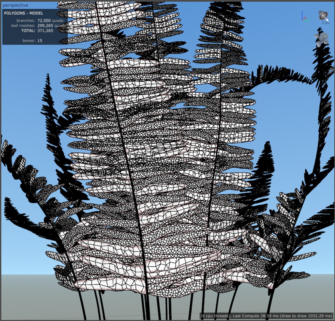 3D fern https://p.turbosquid.com/ts-thumb/au/Hv1Omk/hsRQL7lo/wire12/jpg/1591442033/1920x1080/fit_q87/4566462adafded022b9a76a91cb4c1e50eb59033/wire12.jpg
