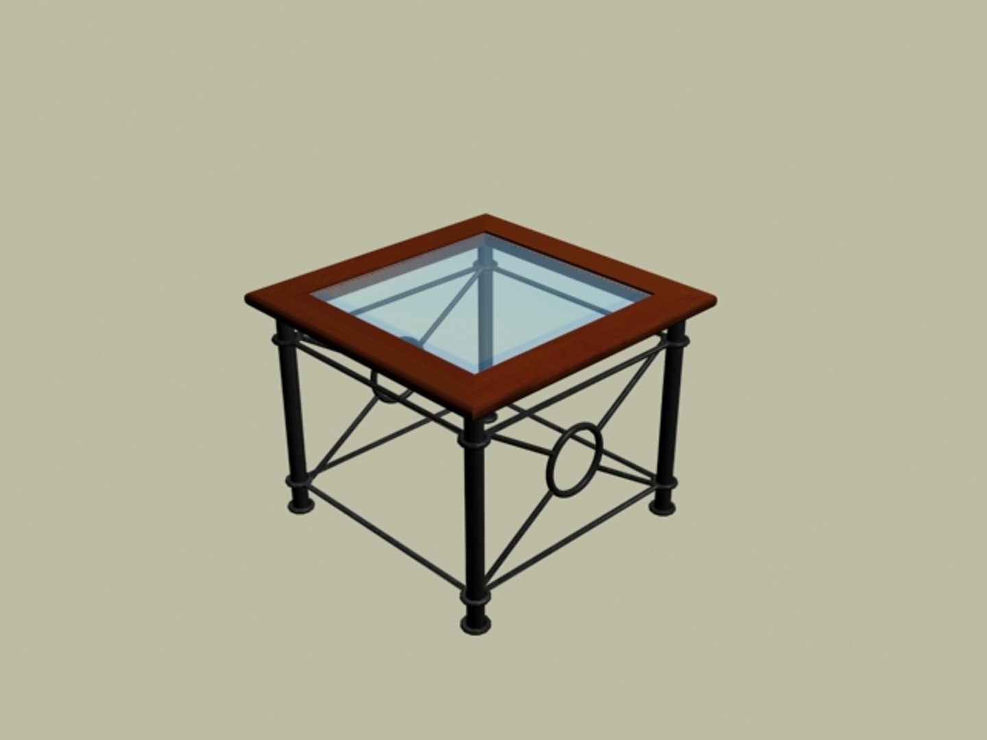 3d Wroughtiron Corner Table Model