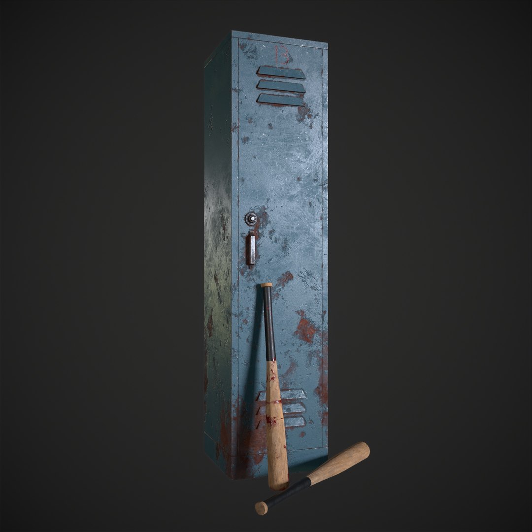 3D Locker And Baseball Bat - TurboSquid 2136046