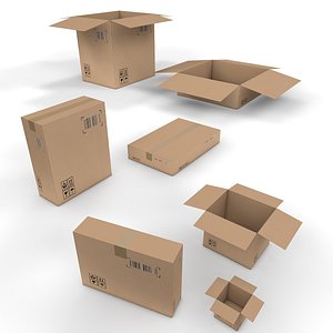 cardboard box adjustable 3D model