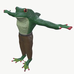 Frog-Sharkman Fantasy Character - Lowpoly and PBR