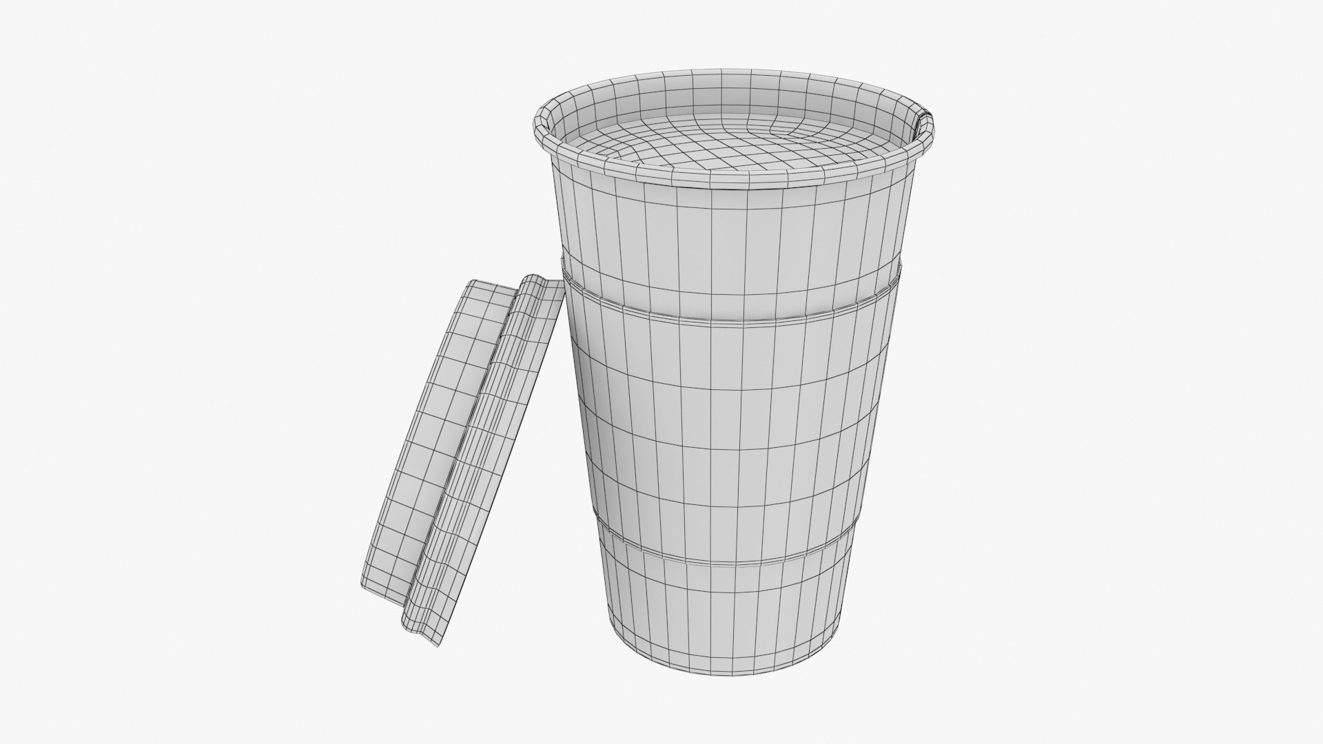 3D Large Paper Coffee Cup With White Lid - TurboSquid 2197563
