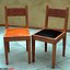 furniture table chair armchair 3d model
