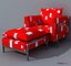 furniture table chair armchair 3d model