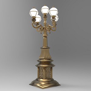 3D Vintage Victorian Ornate Street Lamp Post 3D Model model