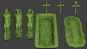 3D soldier ww2 tombs corpses