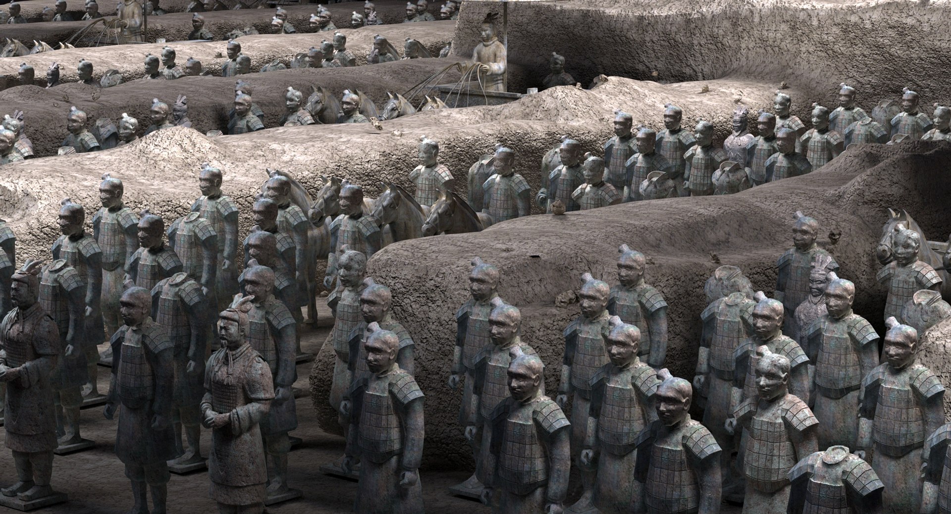 3D Model Terracotta Warriors Scene - TurboSquid 1281154