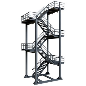 3D industrial escape stair
