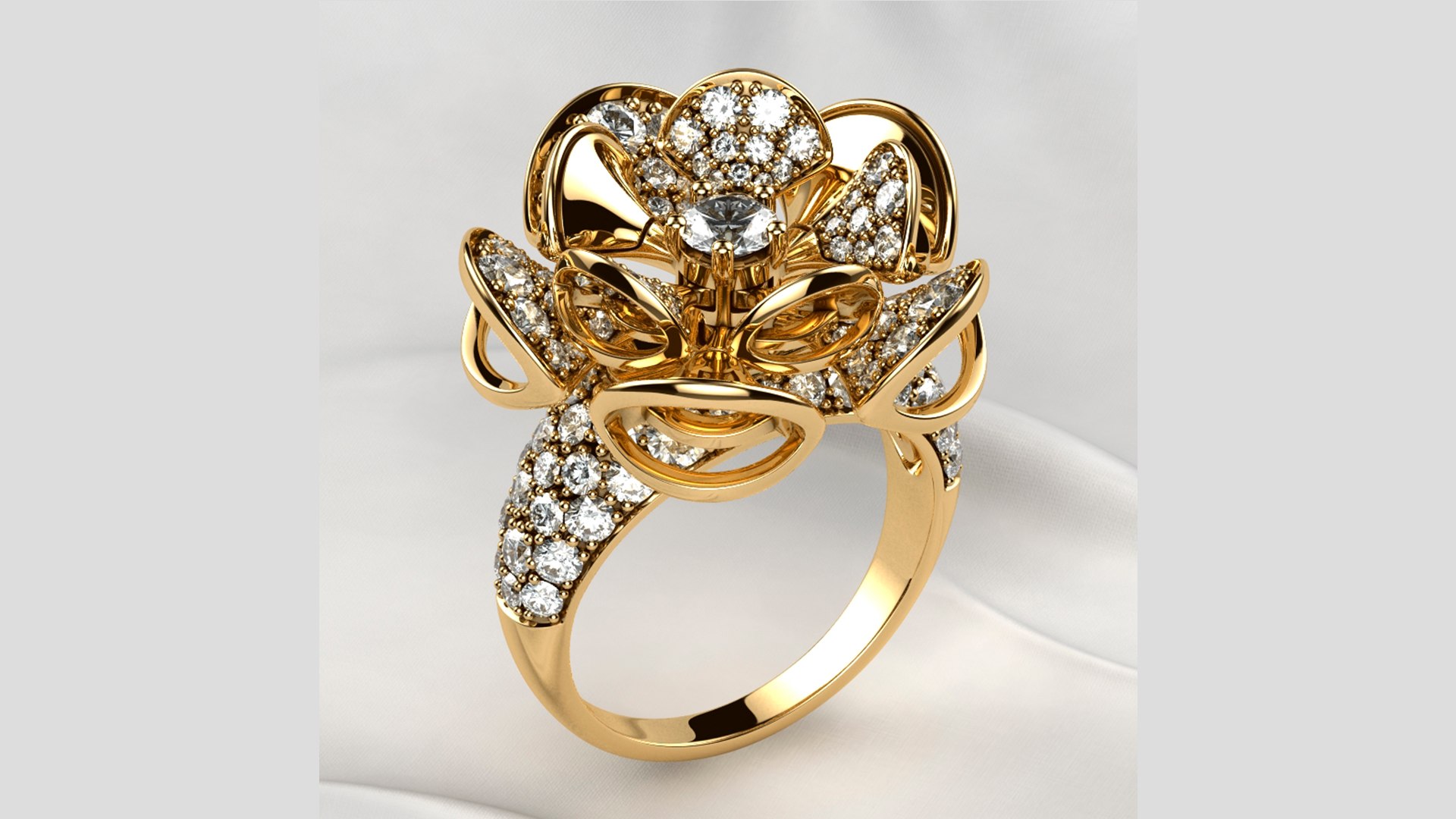 3D High Jewelry Luxury Gold Ring - TurboSquid 1897061