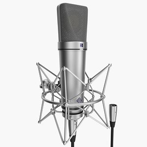 rigged microphone neumann u87 3d model