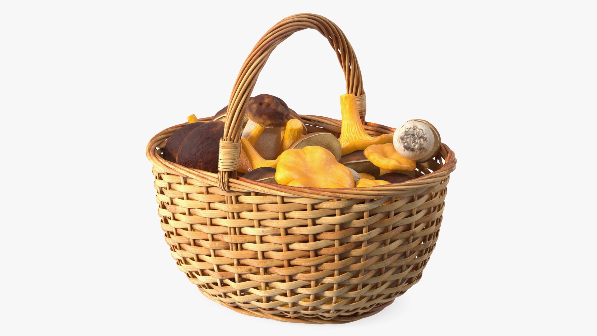 Basket of Mushrooms 3D model preview