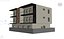 3D 3 story apartment building model
