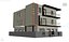 3D 3 story apartment building model