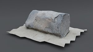 Rock on Riverside Photoscan Low Poly 3D model