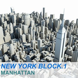 new york manhattan block 3d model