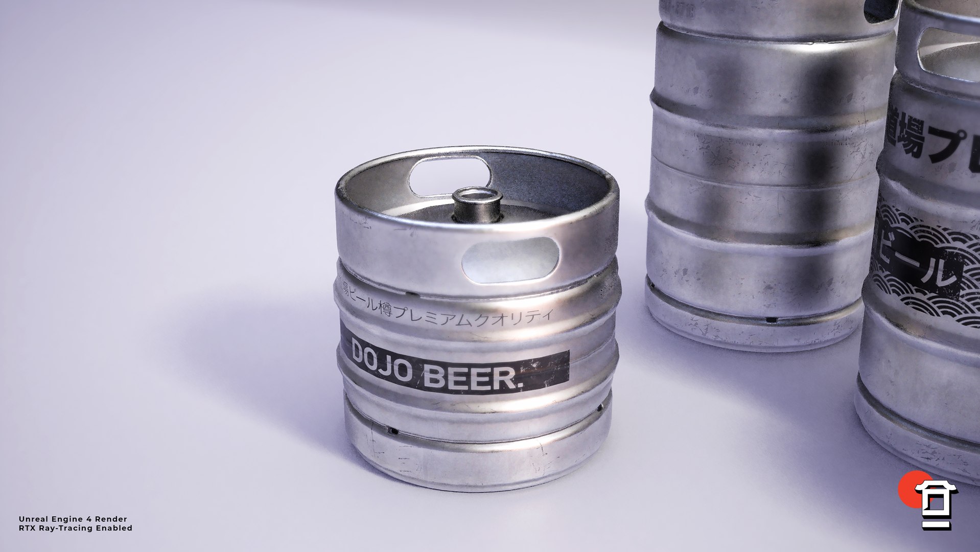 Beer Keg With Stackers PBR Game Ready Low Poly 3D Model Model