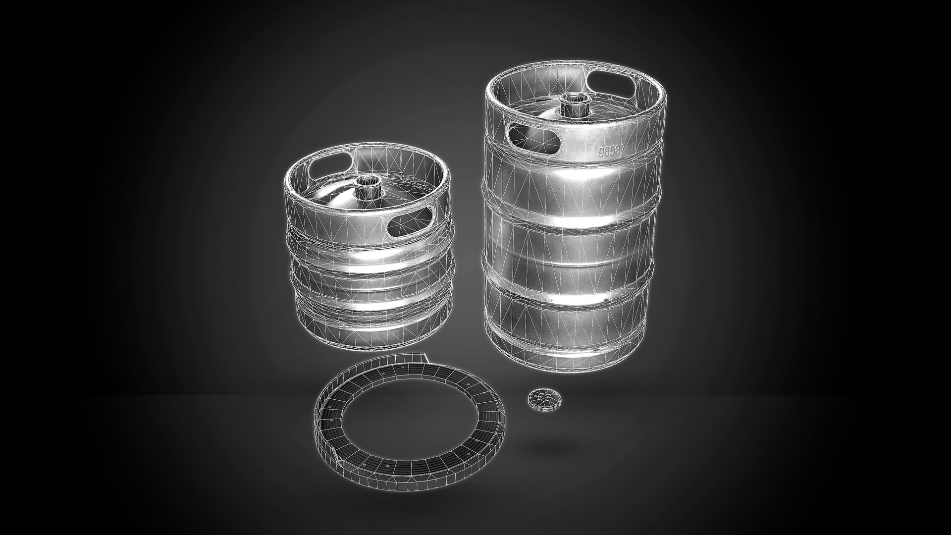 Beer Keg With Stackers PBR Game Ready Low Poly 3D Model Model