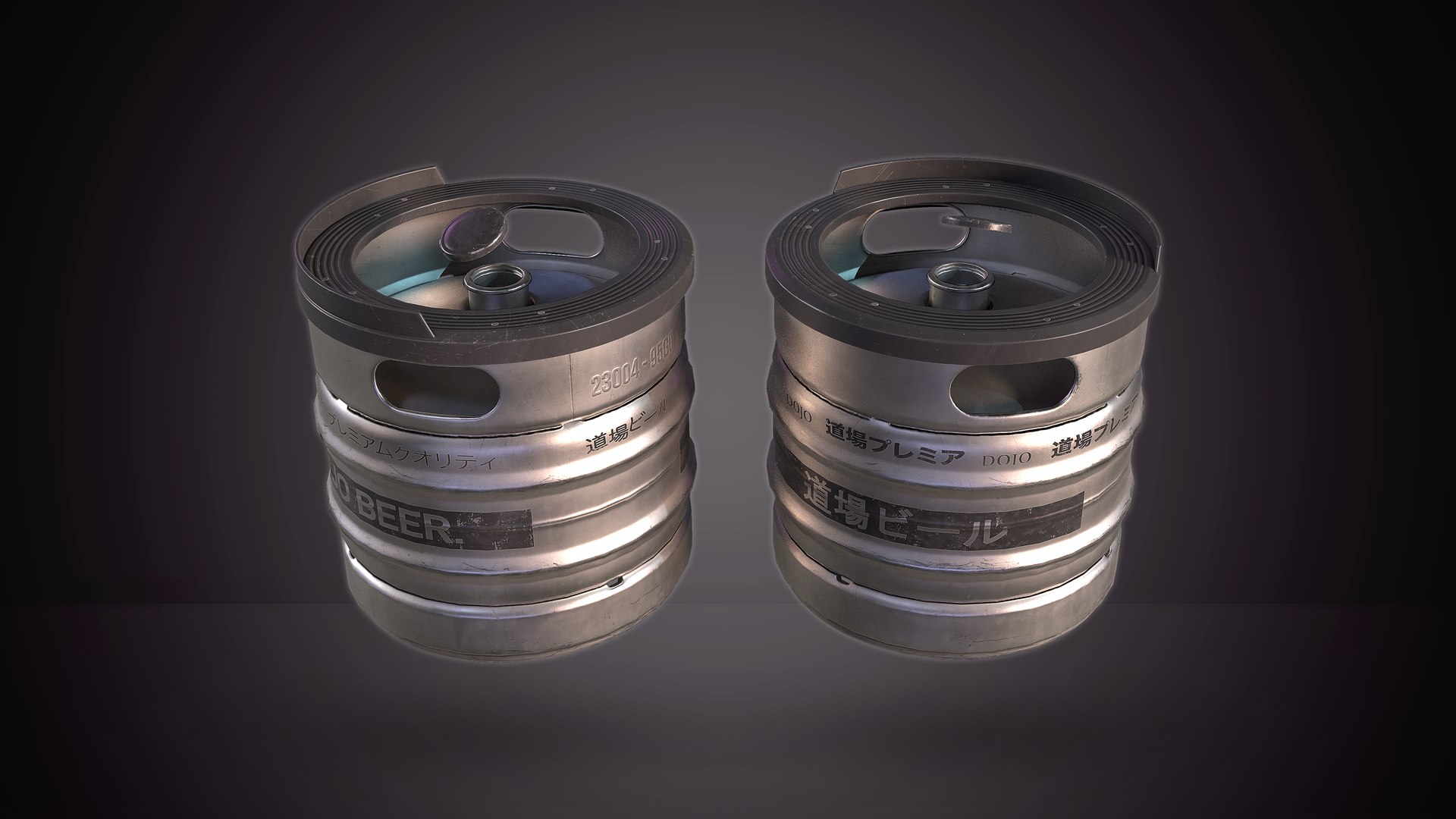 Beer Keg With Stackers PBR Game Ready Low Poly 3D Model Model