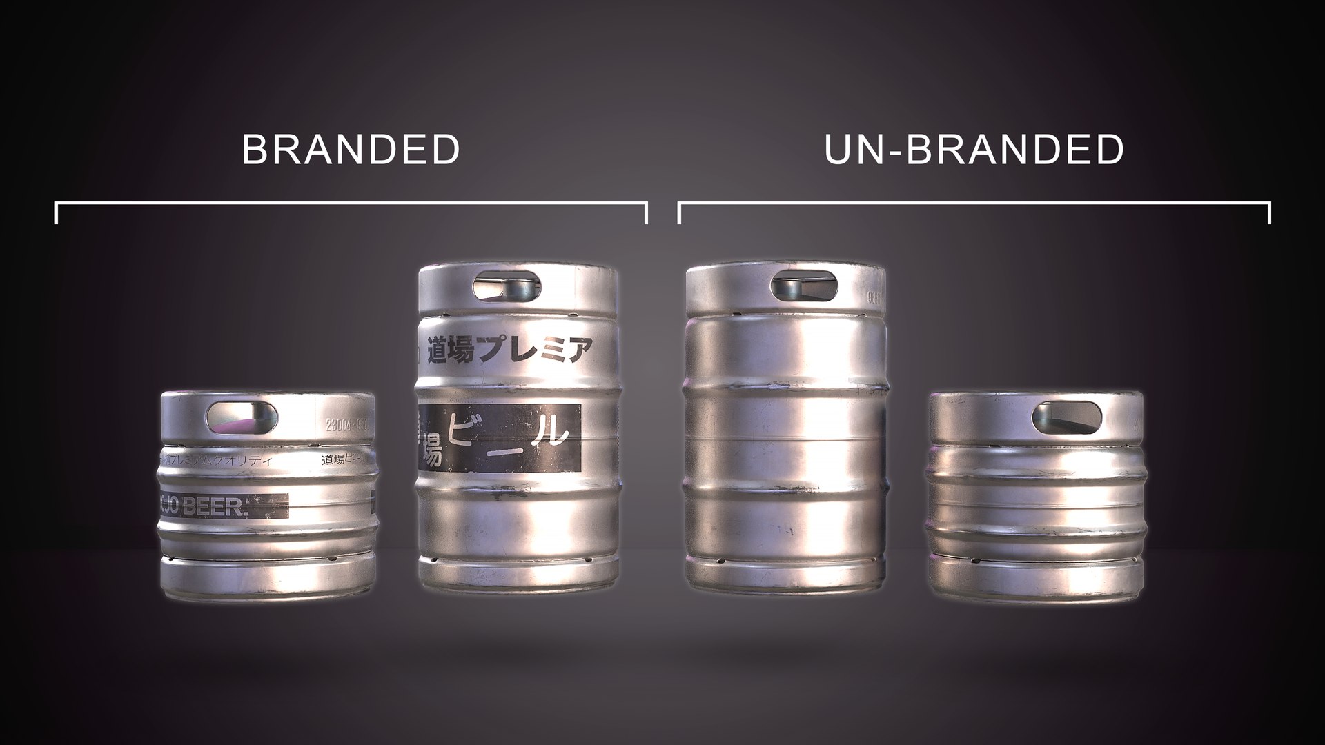 Beer Keg With Stackers PBR Game Ready Low Poly 3D Model Model