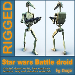 Battle droid + blaster RIGGED