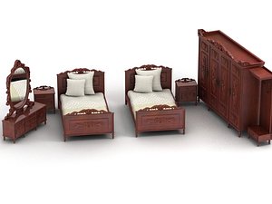 antique bedroom v2 3d model