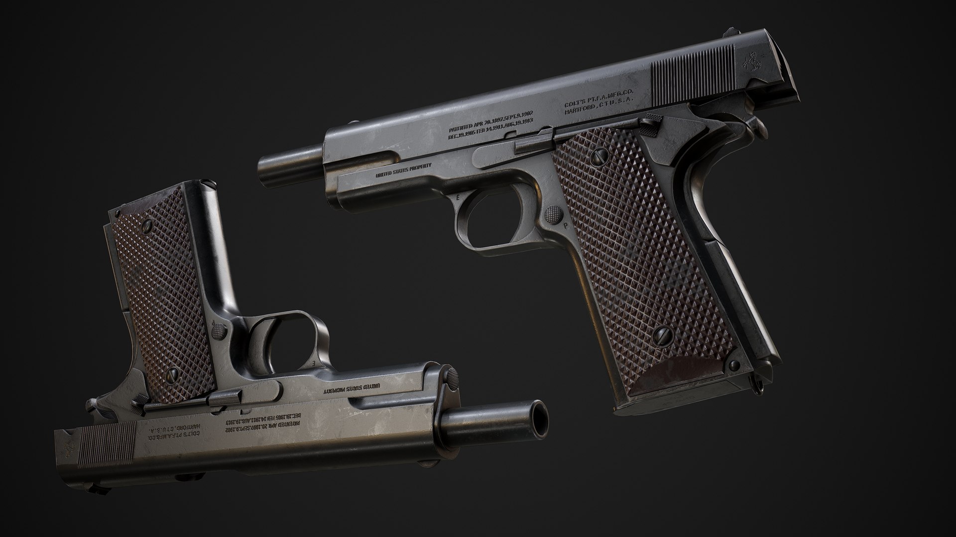 3D Colt M1911 Low-poly 3D Model - TurboSquid 1911717