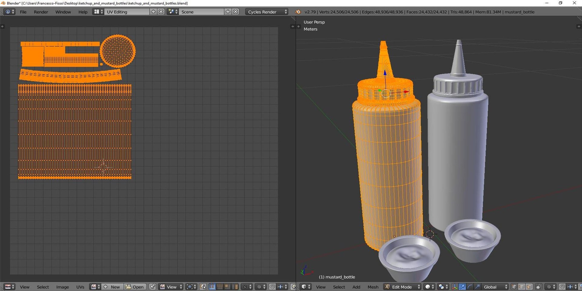 3D ketchup mustard bottles - TurboSquid 1394494