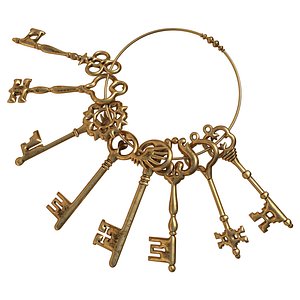 3D Vintage key ring 04