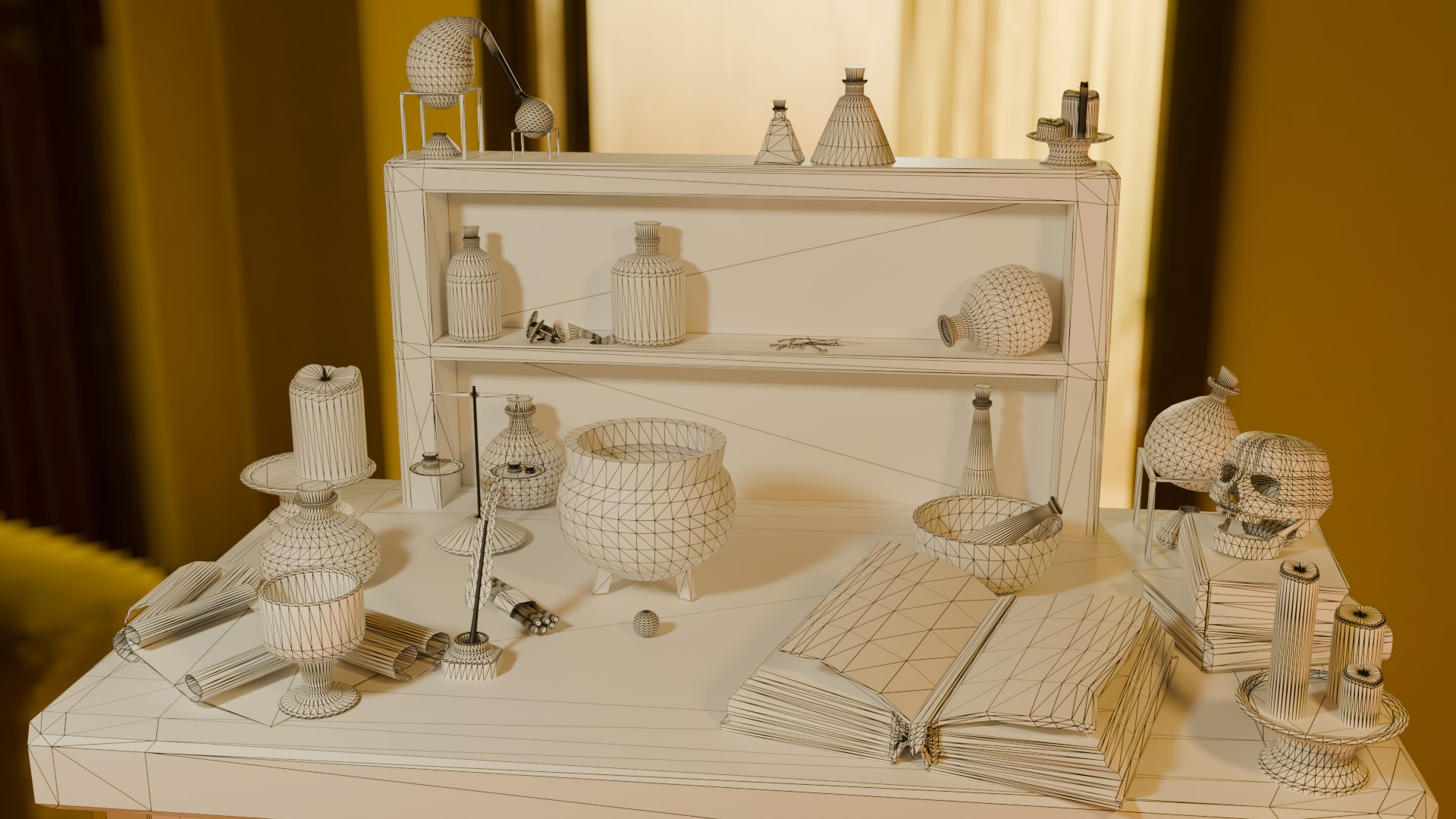 3D model Alchemy Table Set https://p.turbosquid.com/ts-thumb/av/ROwKI8/yl/alchemyrender3wireframe/png/1774544646/1920x1080/fit_q87/55c095fbf6b0021467715b6b9913109b8efaa5b5/alchemyrender3wireframe.jpg